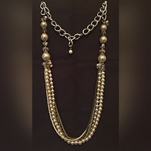 20" 8 Strand Faux Pearl Statement Necklace. Stunning!